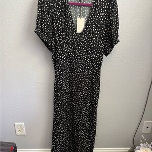NWT a new day Black and White Heart Print Dress Sz XL